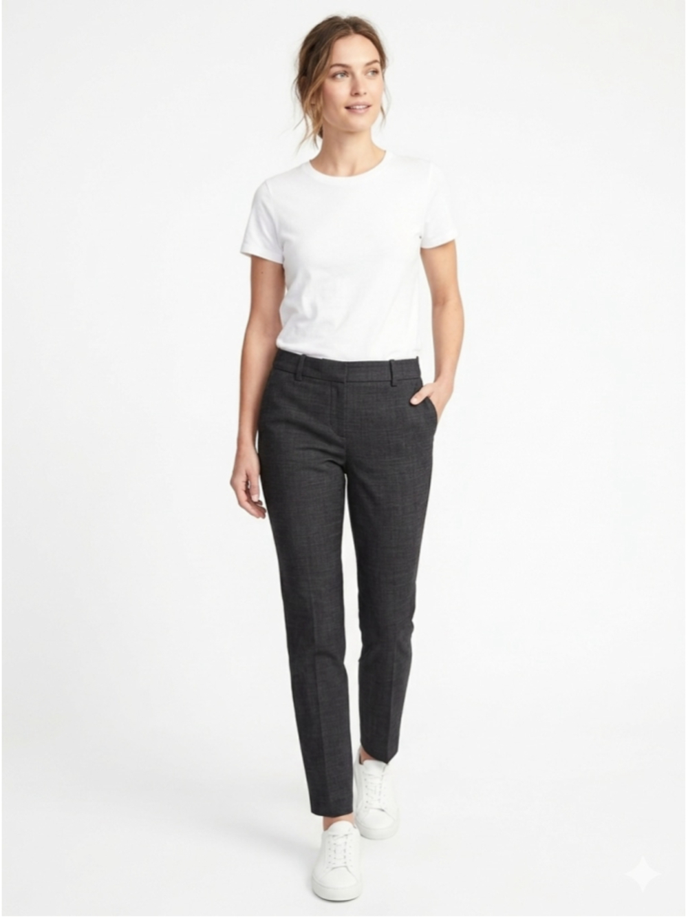 J. Crew Minnie Textured Charcoal Gray Mid-Rise Slim Dress Pants Trousers Sz6-413